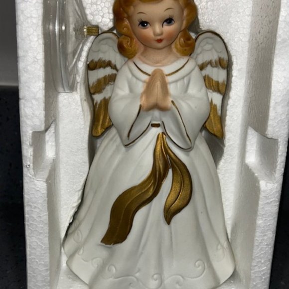 Vintage Wind Up Porcelain Angel Praying Musical Figure Berman & Anderson NIB NEW - Picture 5 of 5